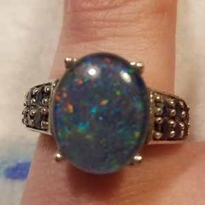 Opal Crystal and rainbow iridescent rings